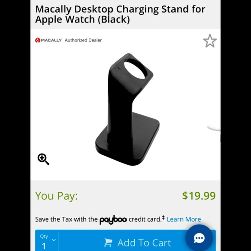 Macally Apple Watch Stand MWATCHSTANDB New in Box - Black